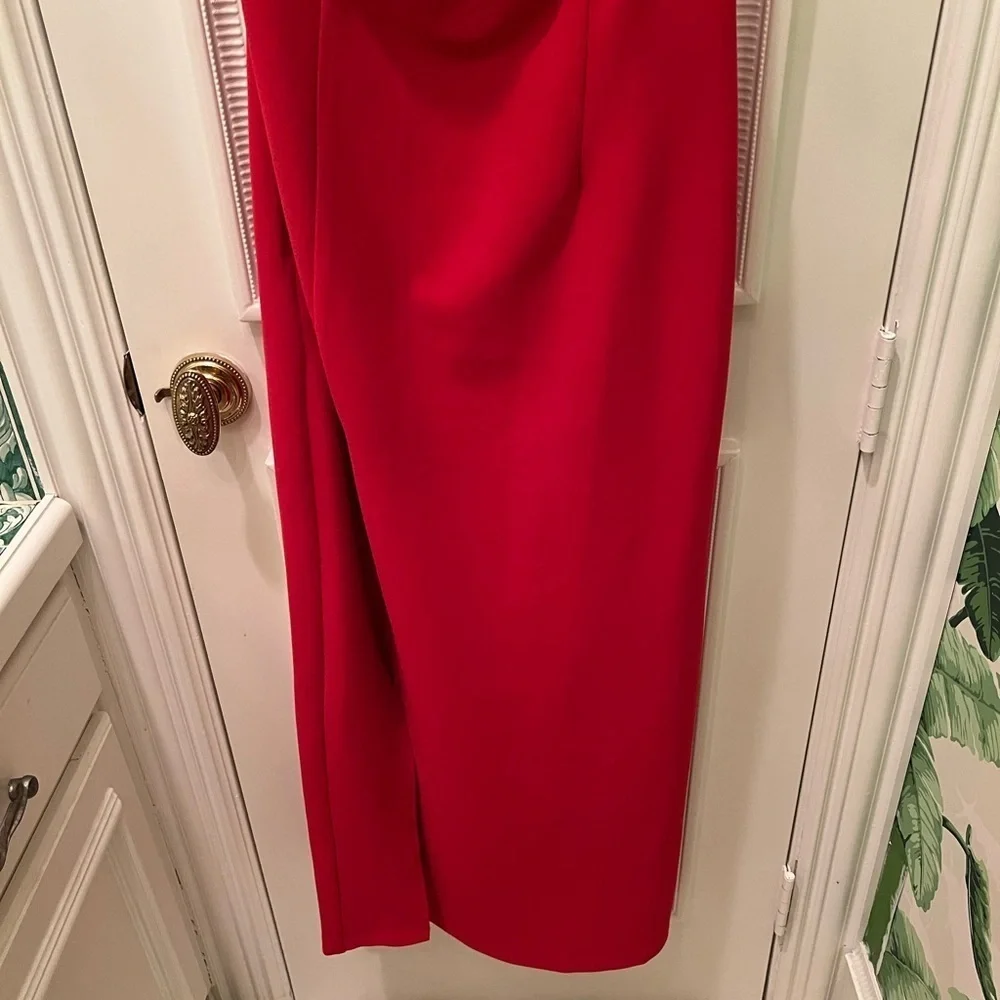 Abercrombie & Fitch Asymmetrical one shoulder maxi dress red size M